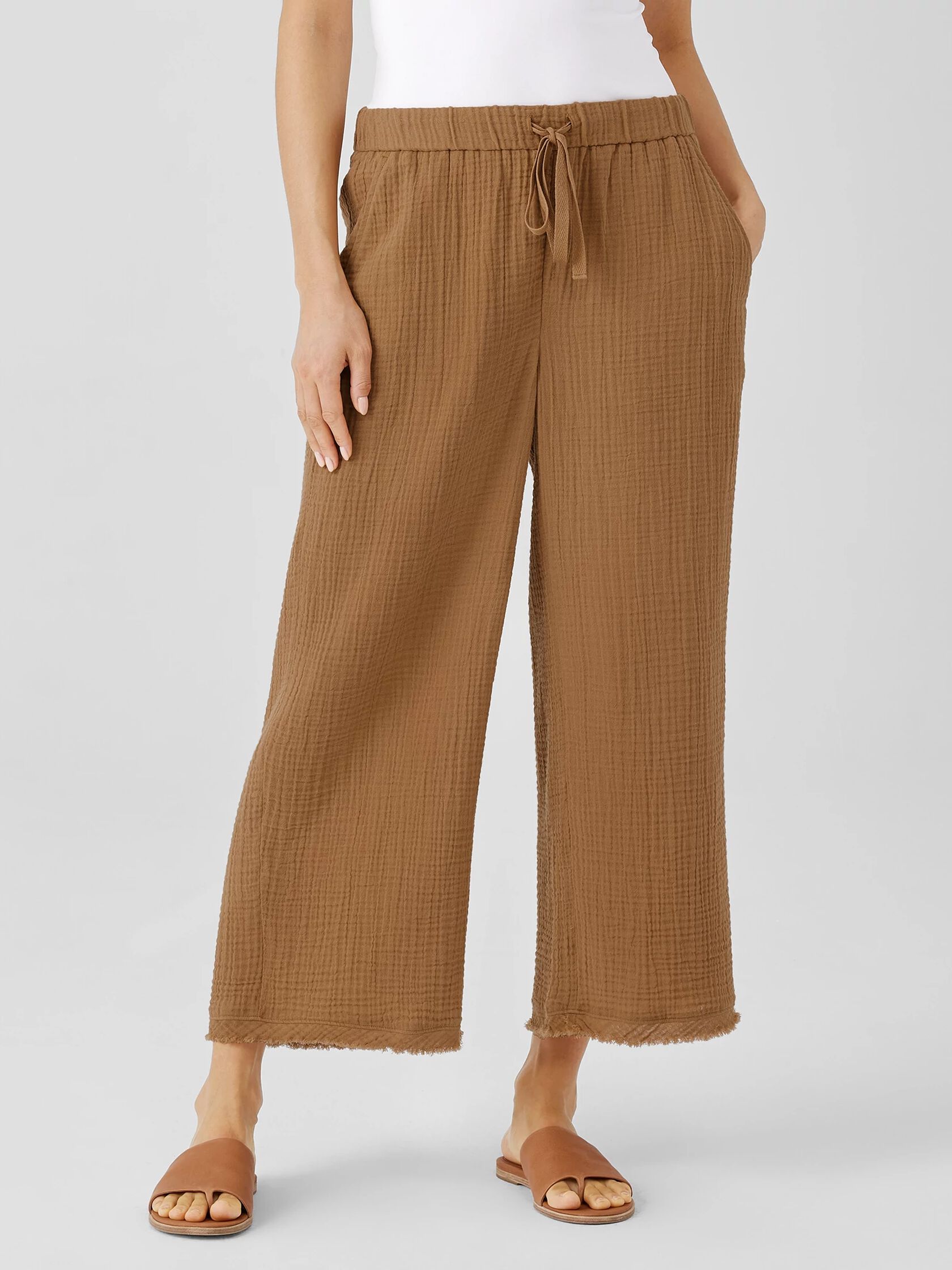 Organic Cotton Gauze Wide-Leg Pant