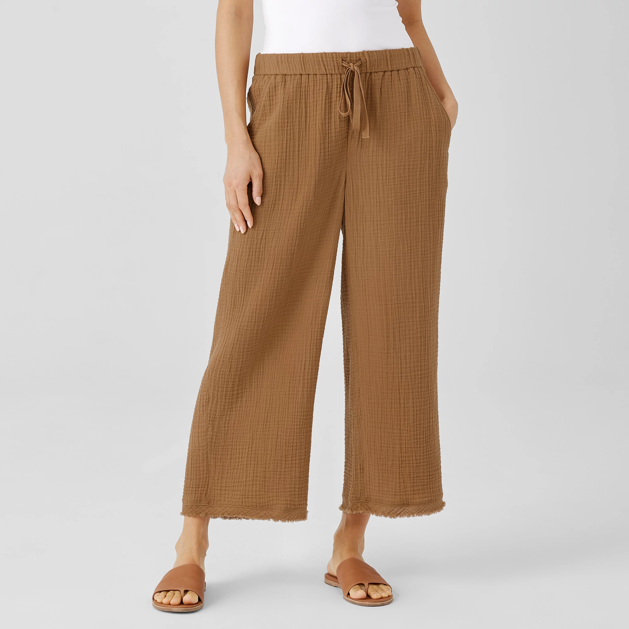 Organic Cotton Gauze Wide-Leg Pant 