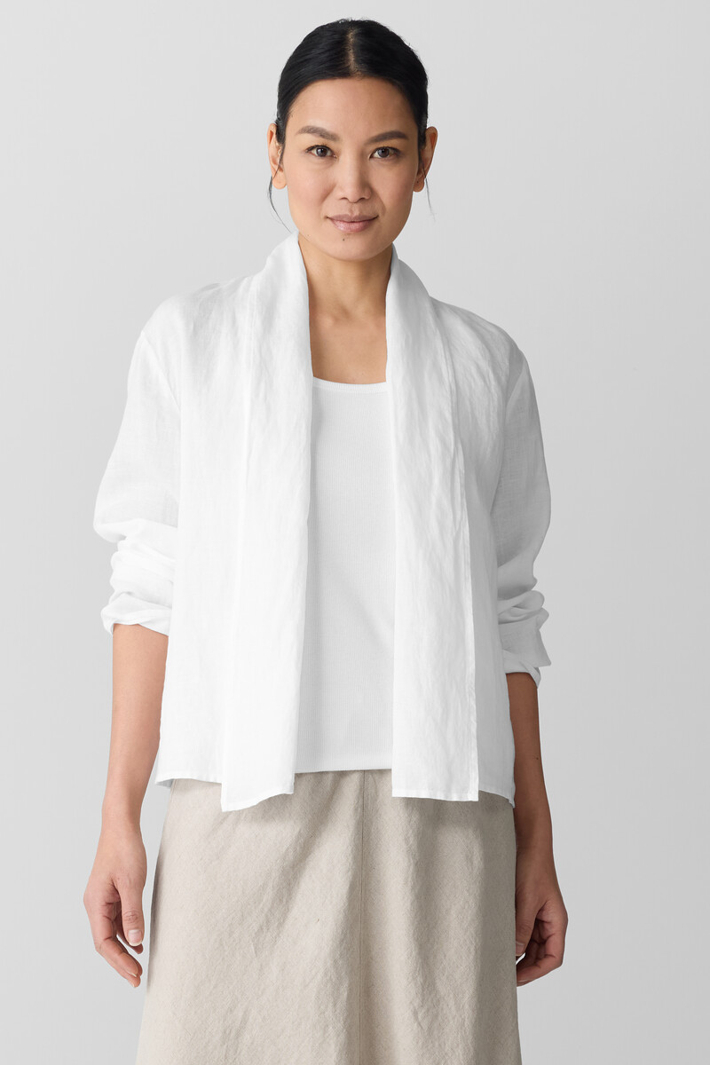 Organic Handkerchief Linen High Collar Jacket Organic Handkerchief Linen High Collar Jacket