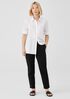 Cotton Blend Ponte High-Waisted Slim Pant