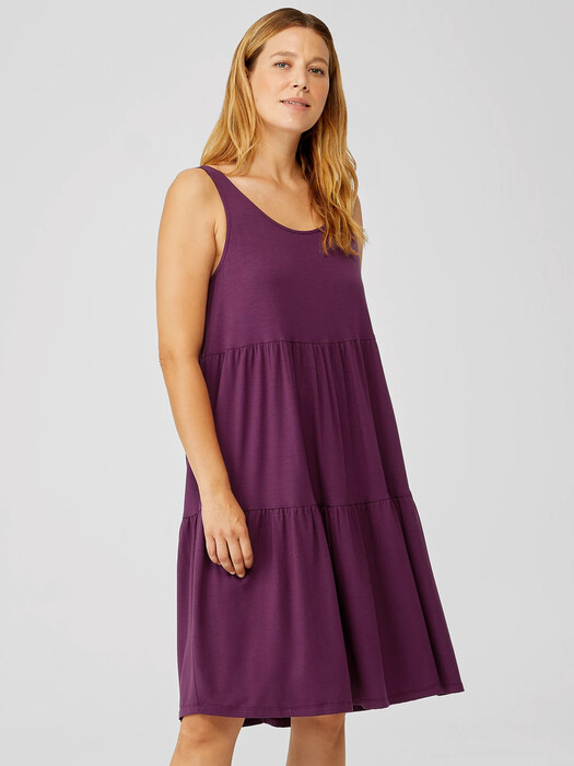 eileen fisher fine jersey tiered dress Fine Jersey Tiered Dress