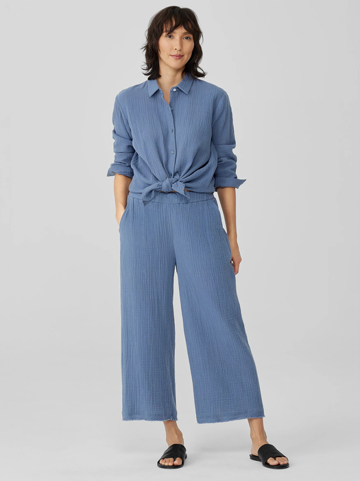 Organic Cotton Gauze Wide-Leg Pant