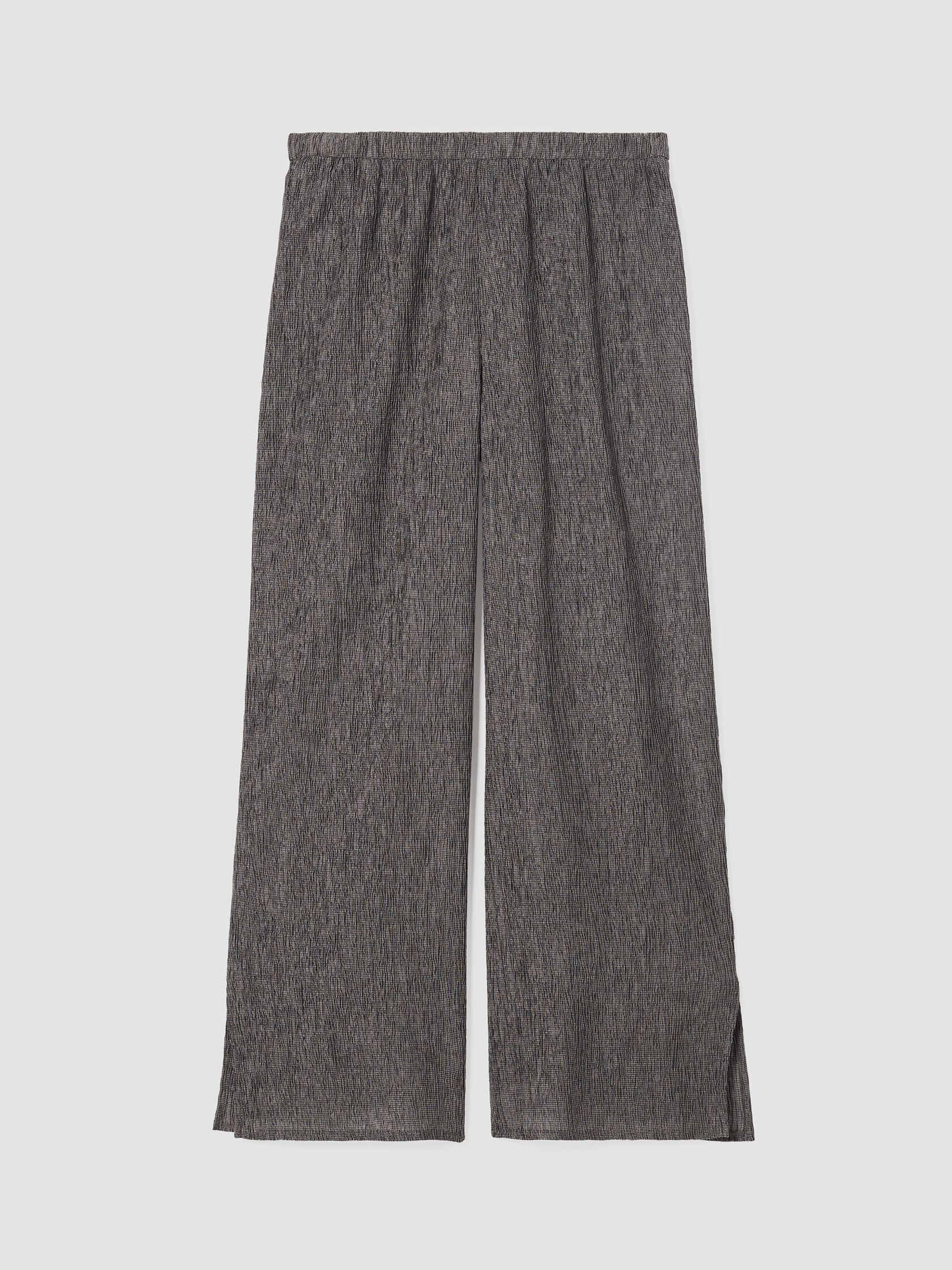 Woven Plissé Wide-Leg Pant