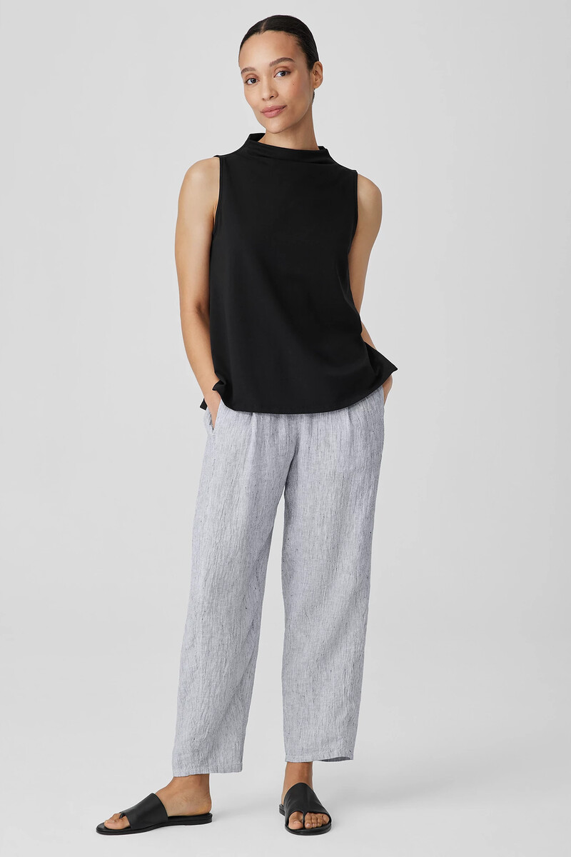 Striped Organic Linen Crinkle Lantern Pant Striped Organic Linen Crinkle Lantern Pant