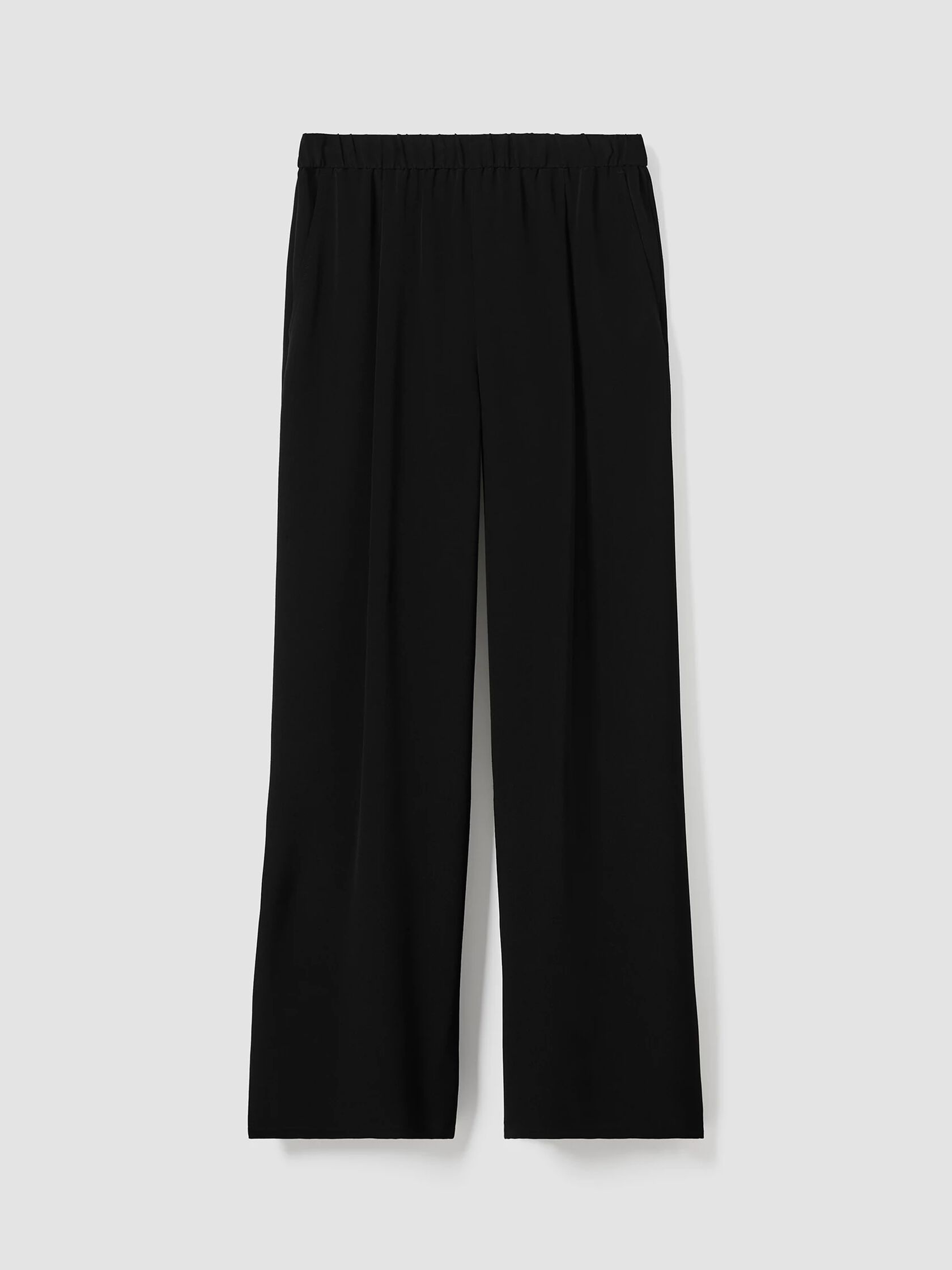 Silk Double Crepe Wide-Leg Pant