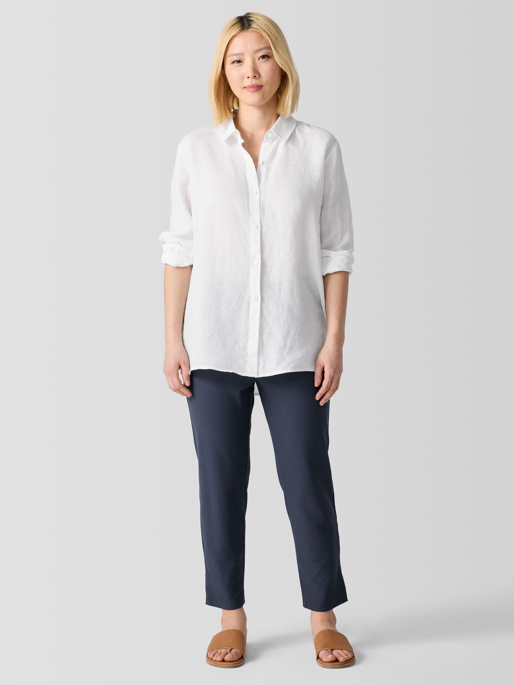 Washable Stretch Crepe Pant with Slits
