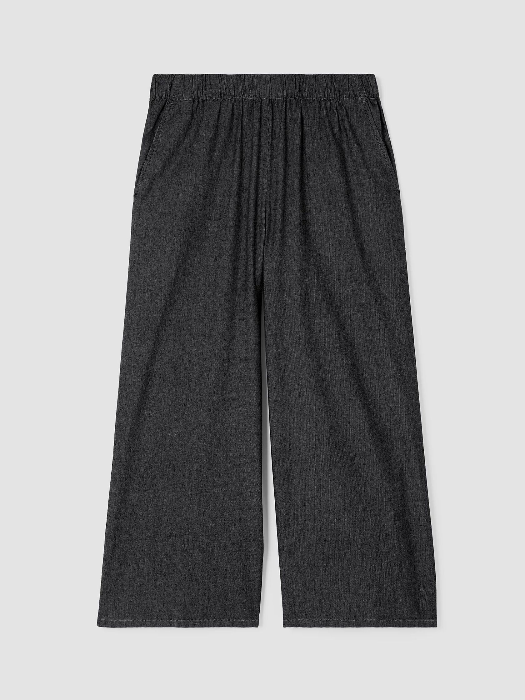 Airy Organic Cotton Twill Wide-Leg Pant