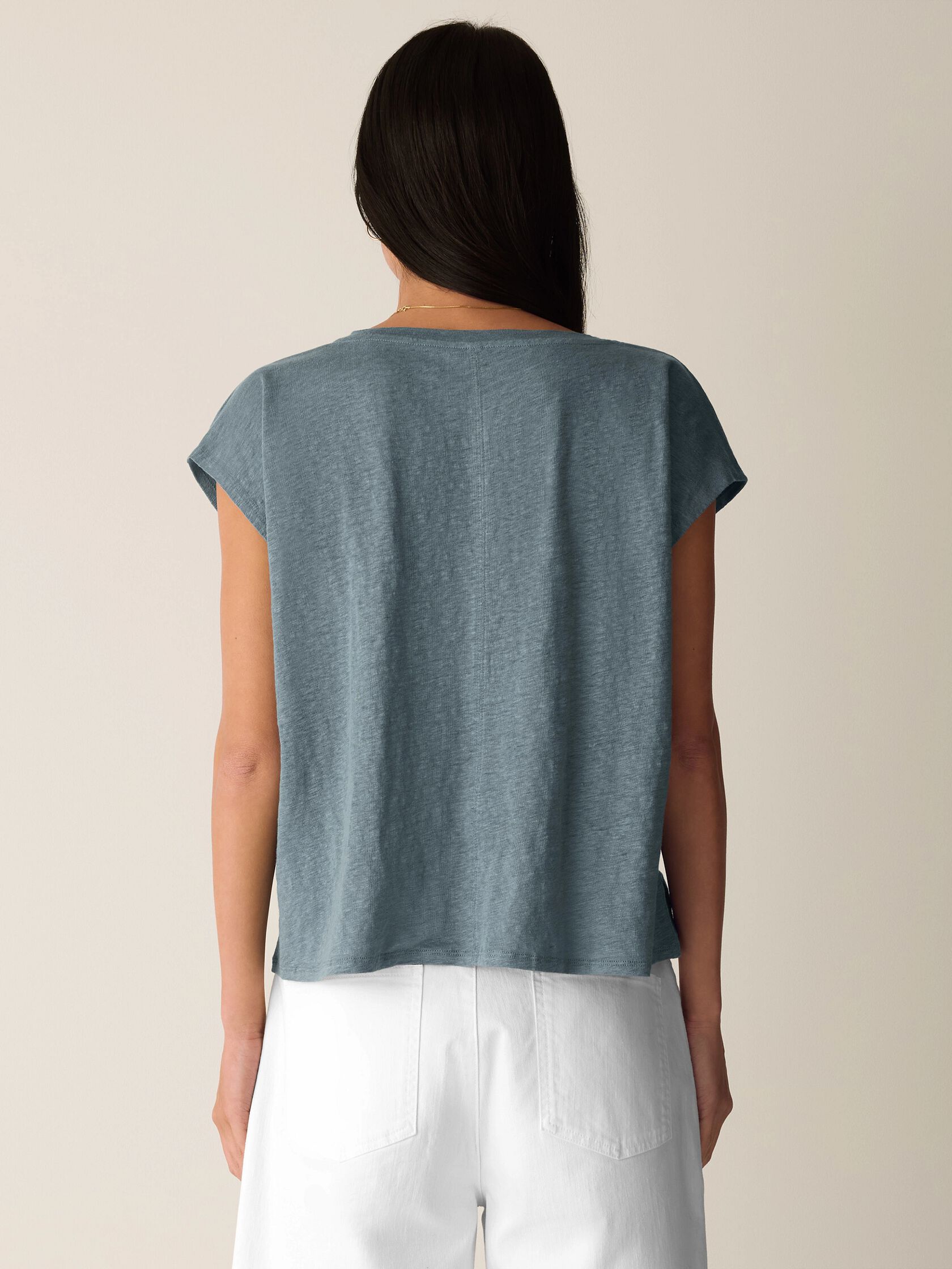 Organic Linen Jersey V-Neck Tee