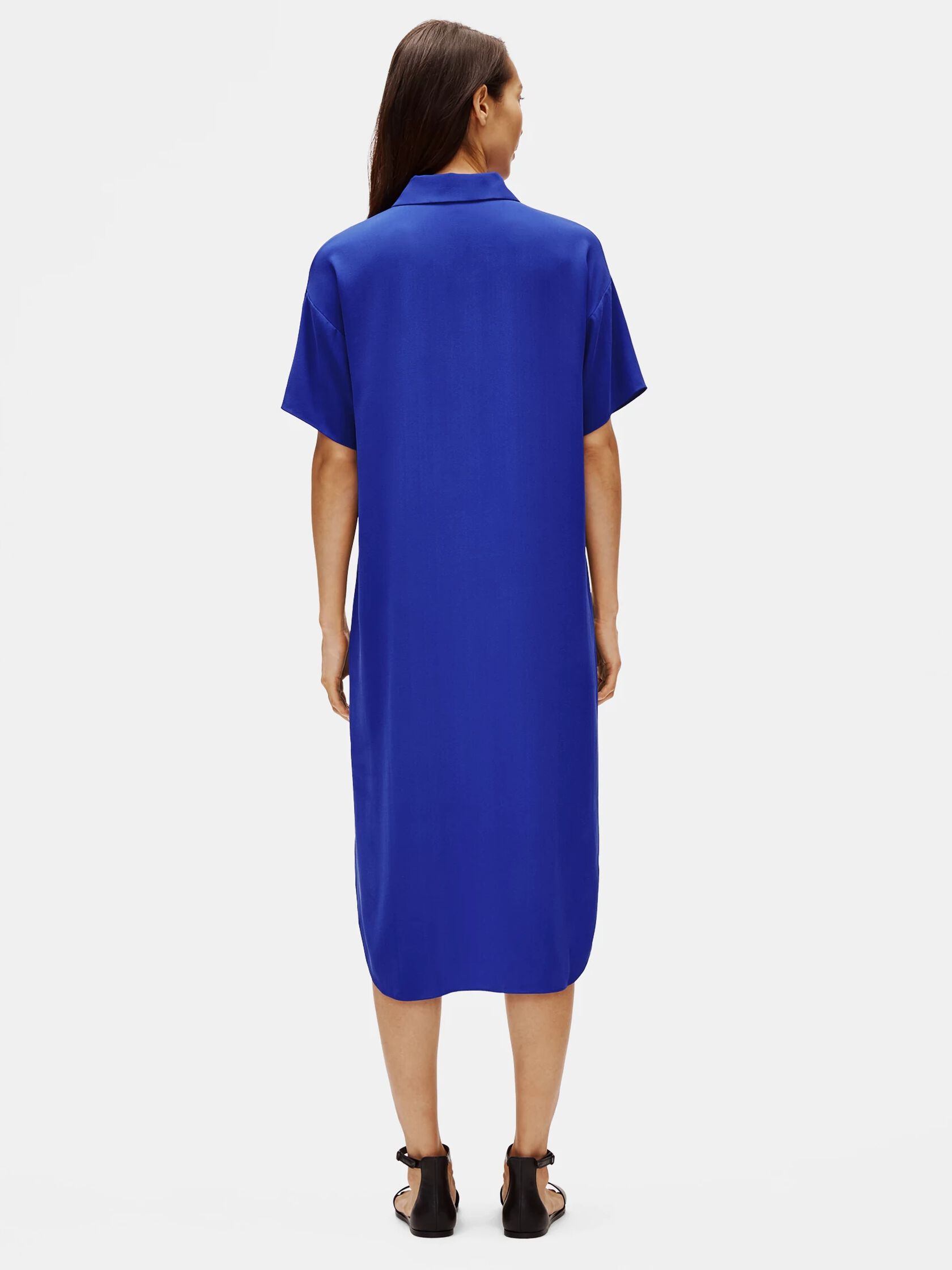 Silk Georgette Crepe Shirtdress