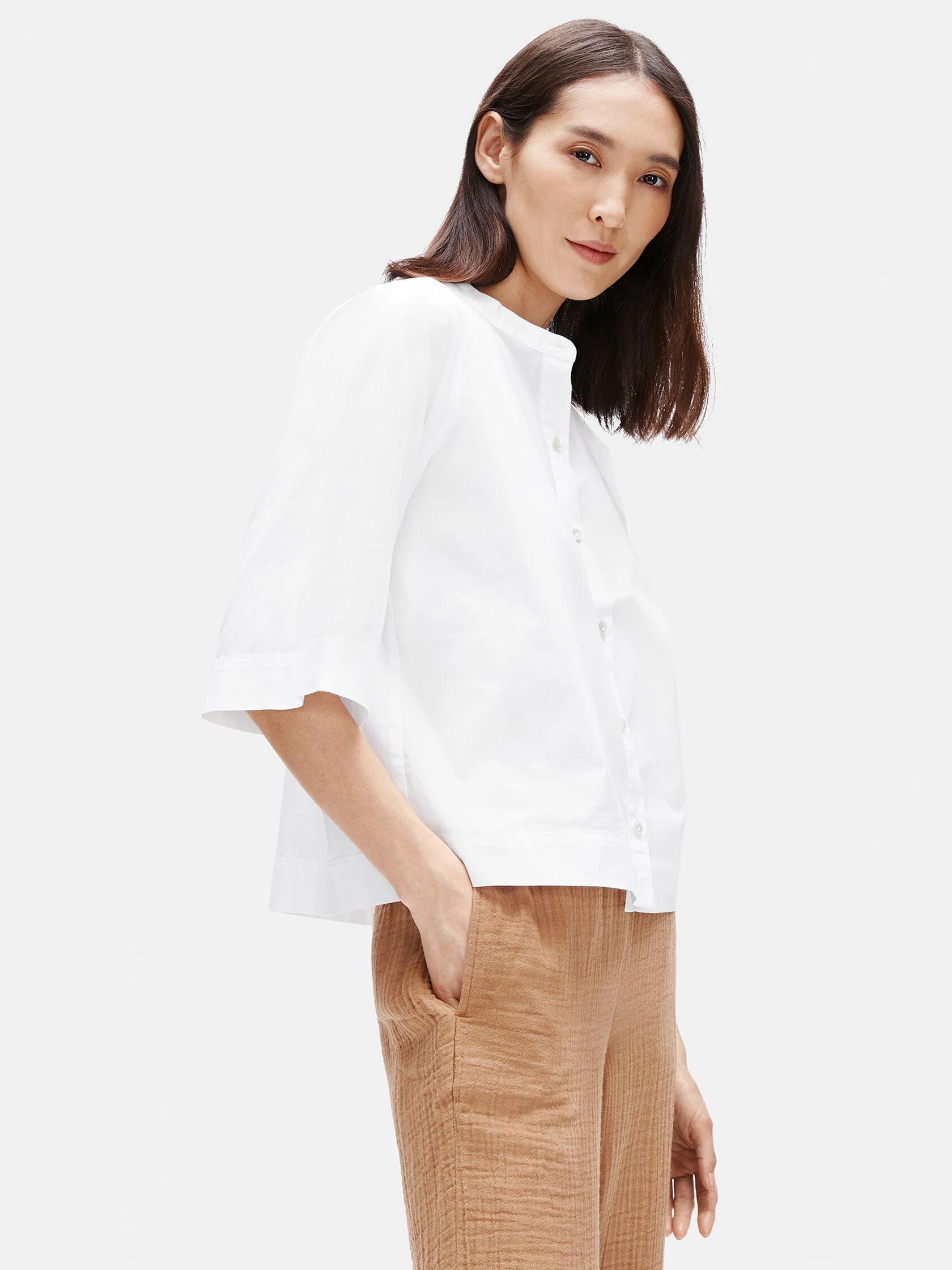 Organic Cotton Elbow-Sleeve Shirt