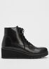 Crew Embossed Leather Lace-Up Bootie