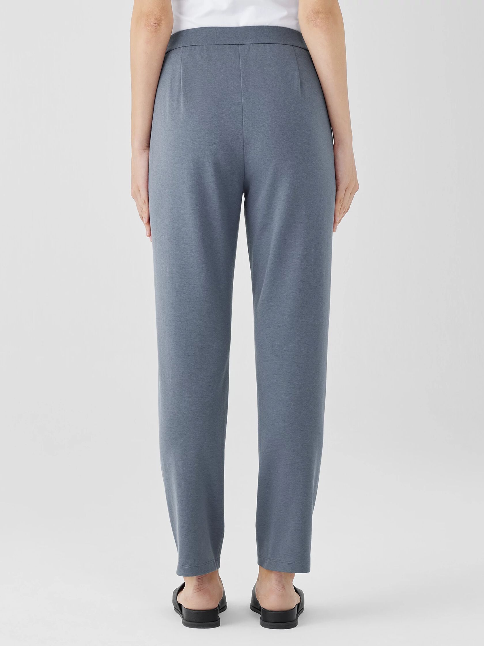 Cotton Blend Ponte High-Waisted Slim Pant