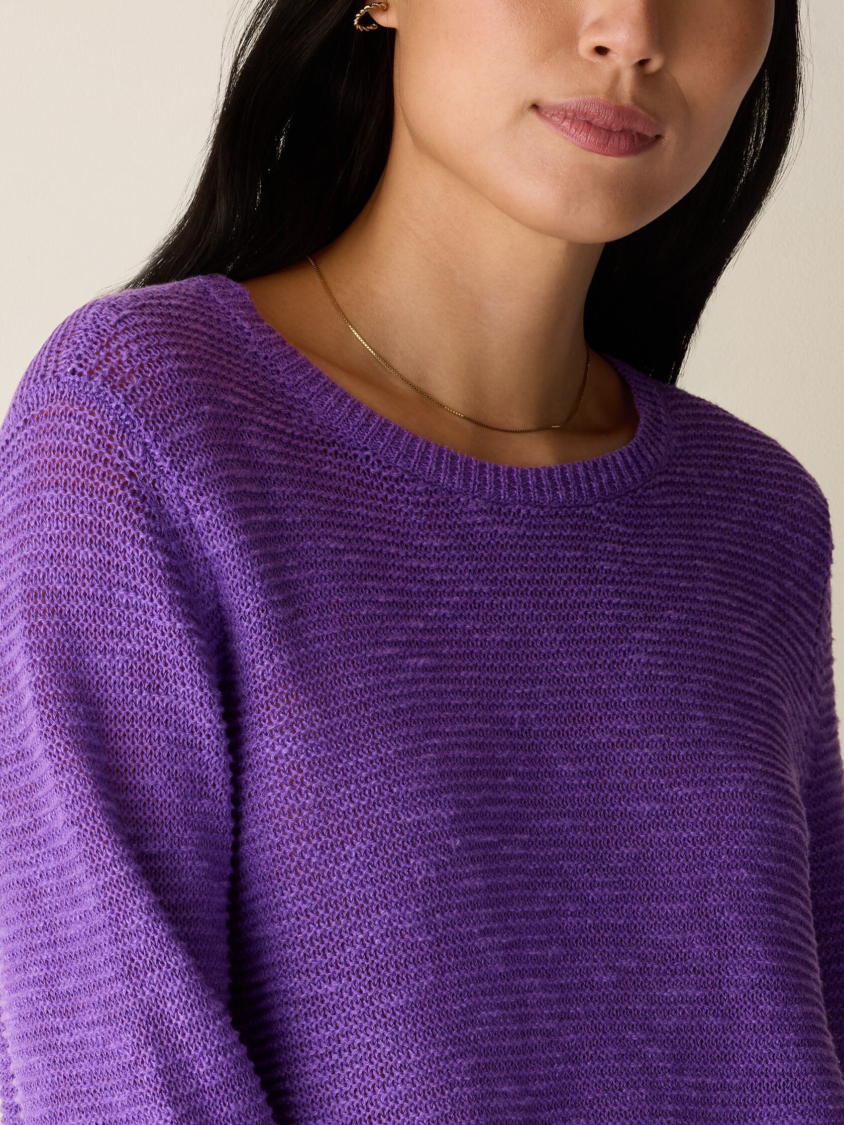 Organic Linen Cotton Slub Crew Neck Top