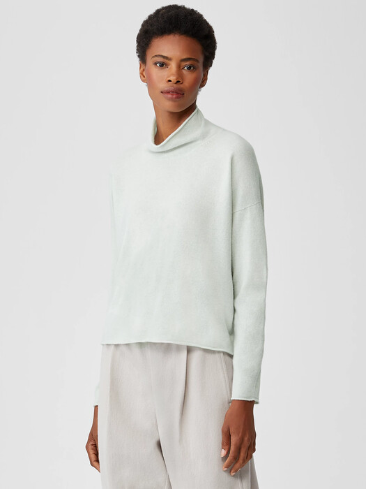 Italian Cashmere Scrunch Neck Top
