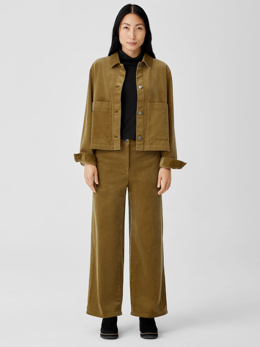 Organic Cotton Stretch Corduroy Wide-Leg Pant