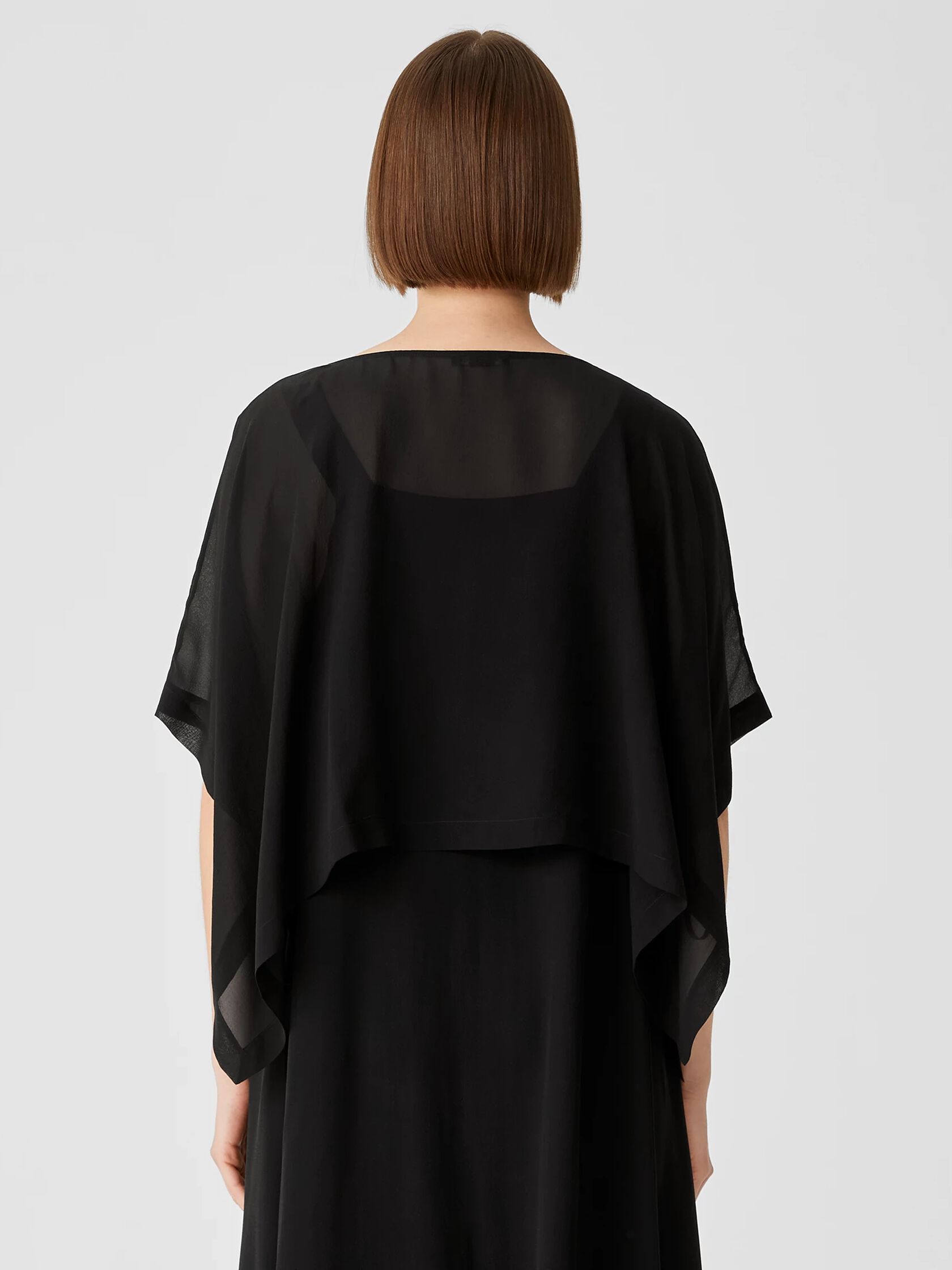 Sheer Silk Georgette Poncho