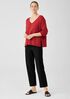 Peruvian Organic Cotton Crimp V-Neck Top