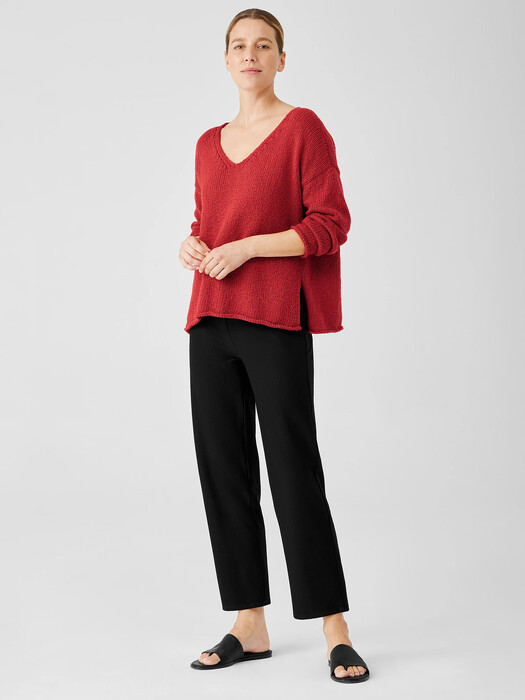 Peruvian Organic Cotton Crimp V-Neck Top