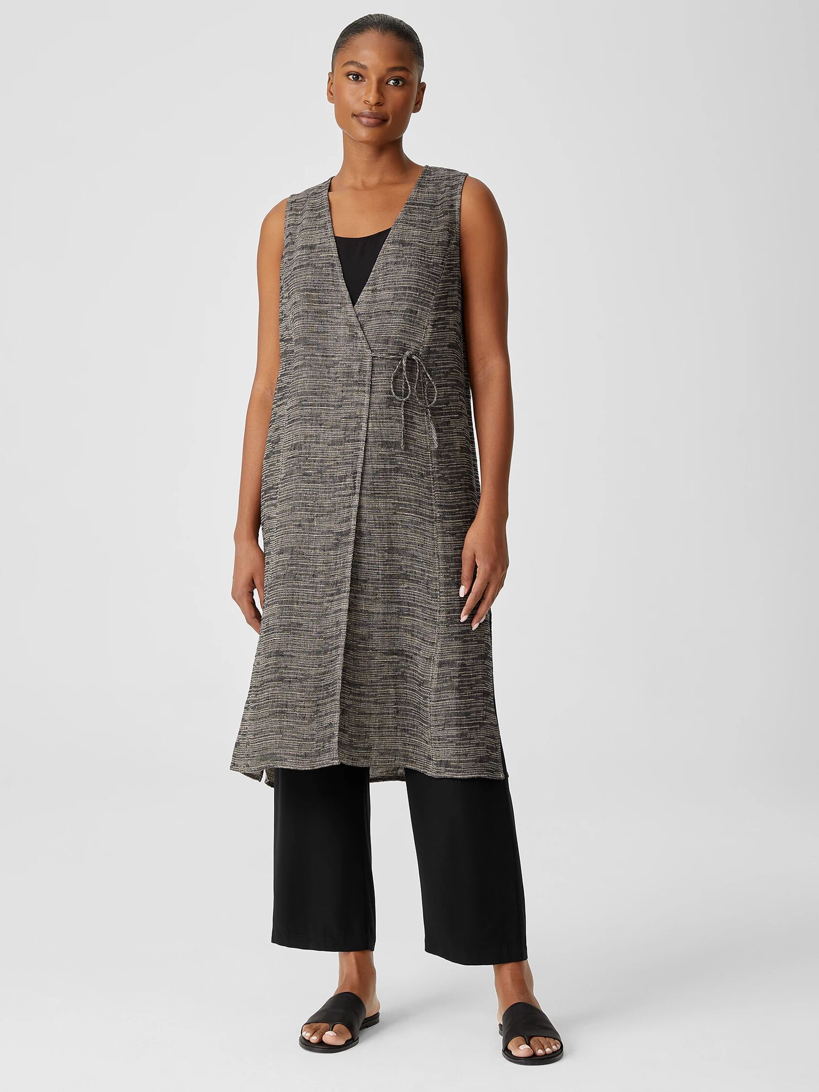Organic Linen Gauze Strata Wrap Top
