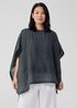 Linen Cotton Sheer Check Poncho