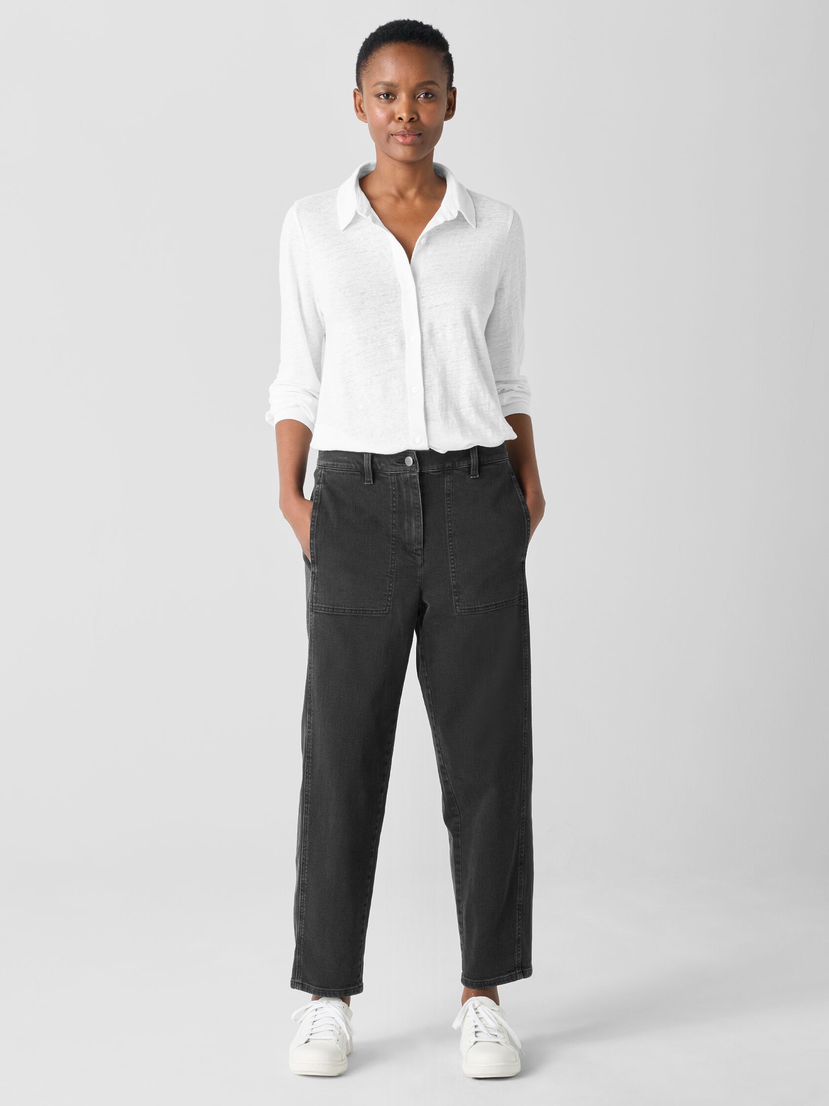 Cotton Stretch Denim Lantern Jean