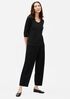 Organic Cotton Interlock Rounded V-Neck Top