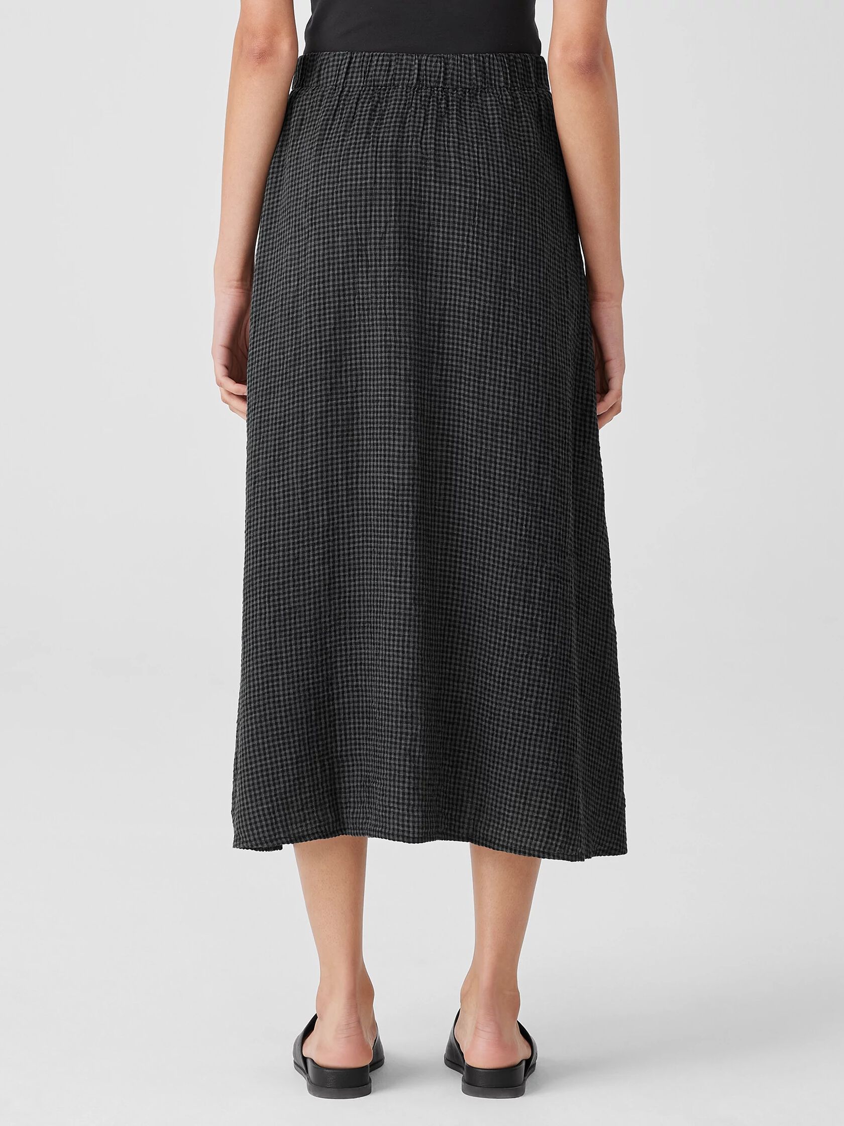 Puckered Organic Linen Pocket Skirt