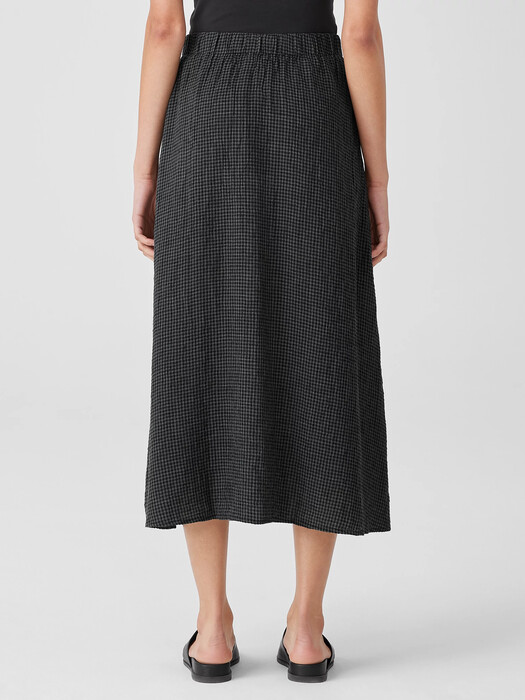 Puckered Organic Linen Pocket Skirt