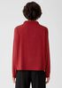 Sueded Cupro Knit Funnel Neck Box-Top