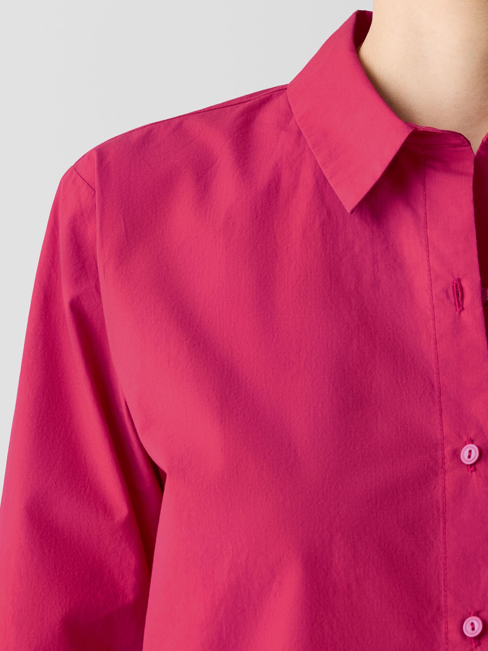 Washed Organic Cotton Poplin Classic Collar Short Shirt