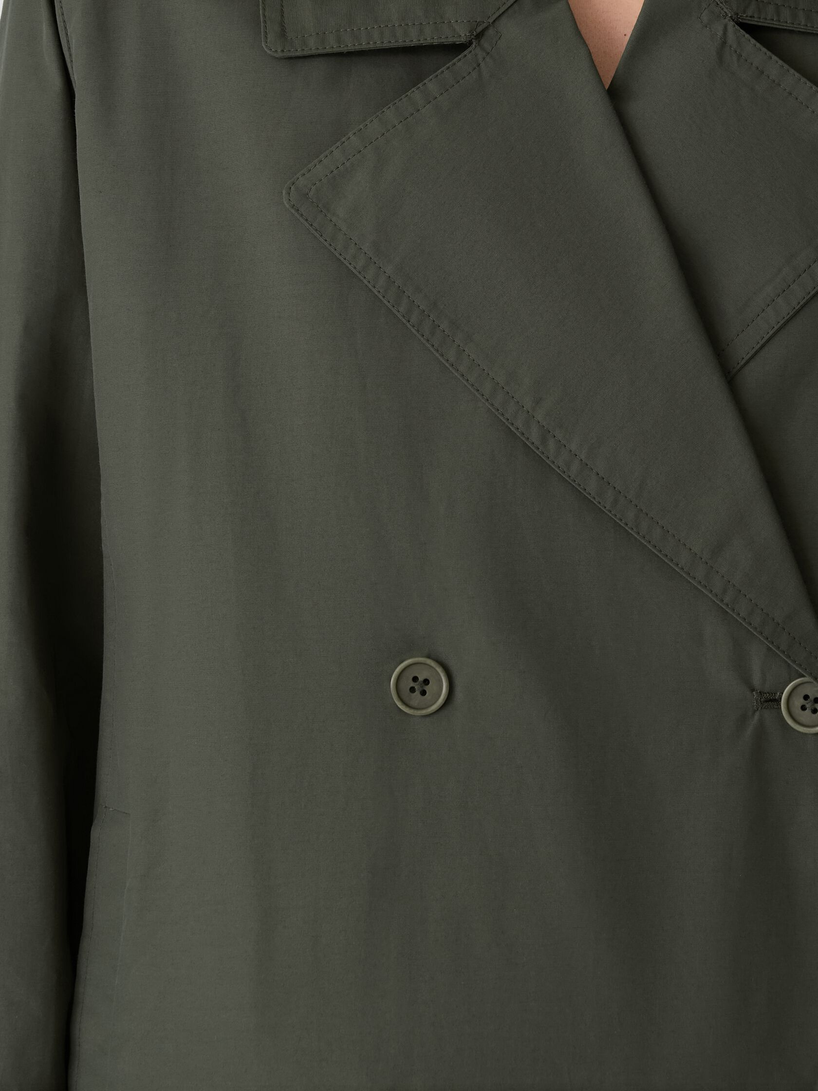 Light Cotton Nylon Short Trench Coat