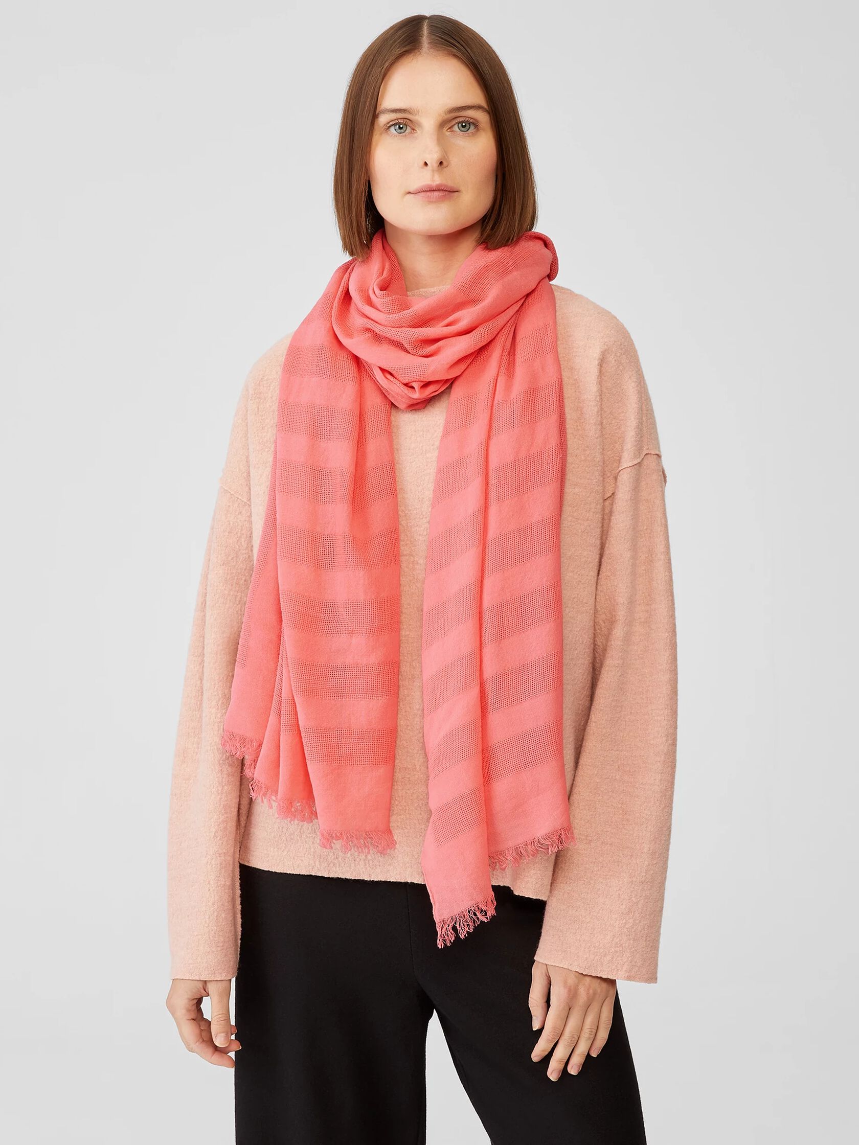 Organic Cotton Mesh Stripe Scarf