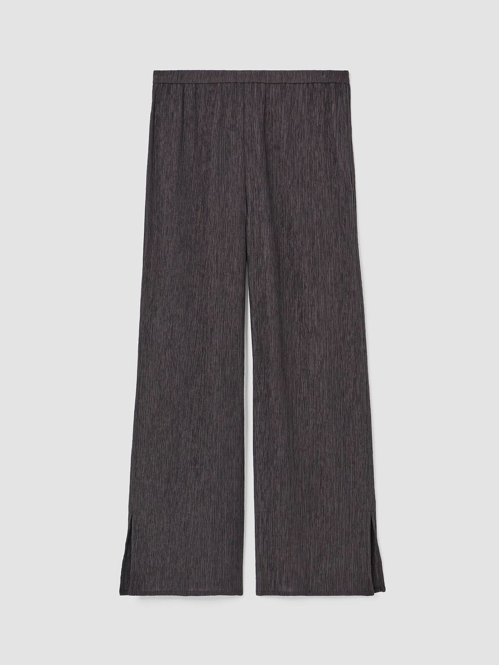 Woven Plissé Wide-Leg Pant