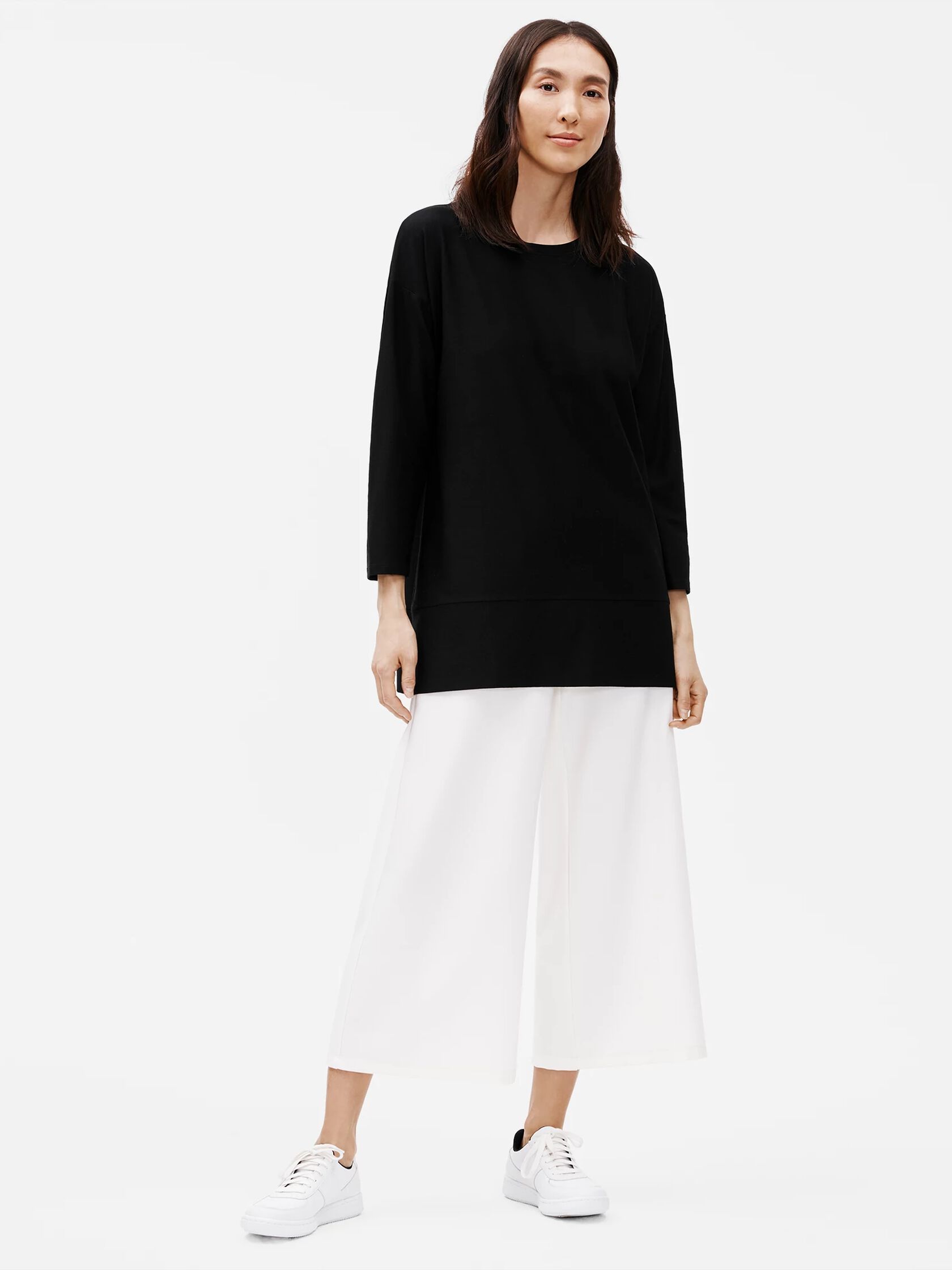 Lightweight Washable Stretch Crepe Tunic