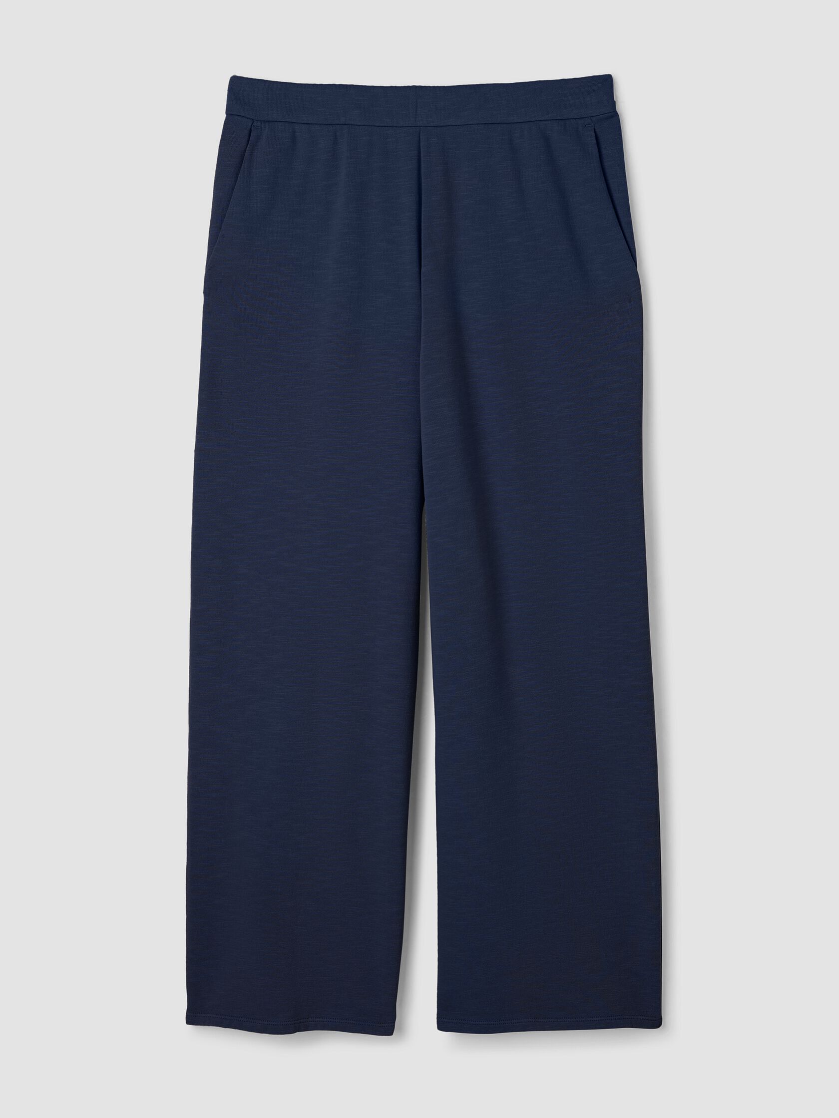 Garment-Dyed Organic Cotton Terry Wide-Leg Pant