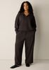Waffle Cotton Blend Doubleknit Wide-Leg Pant