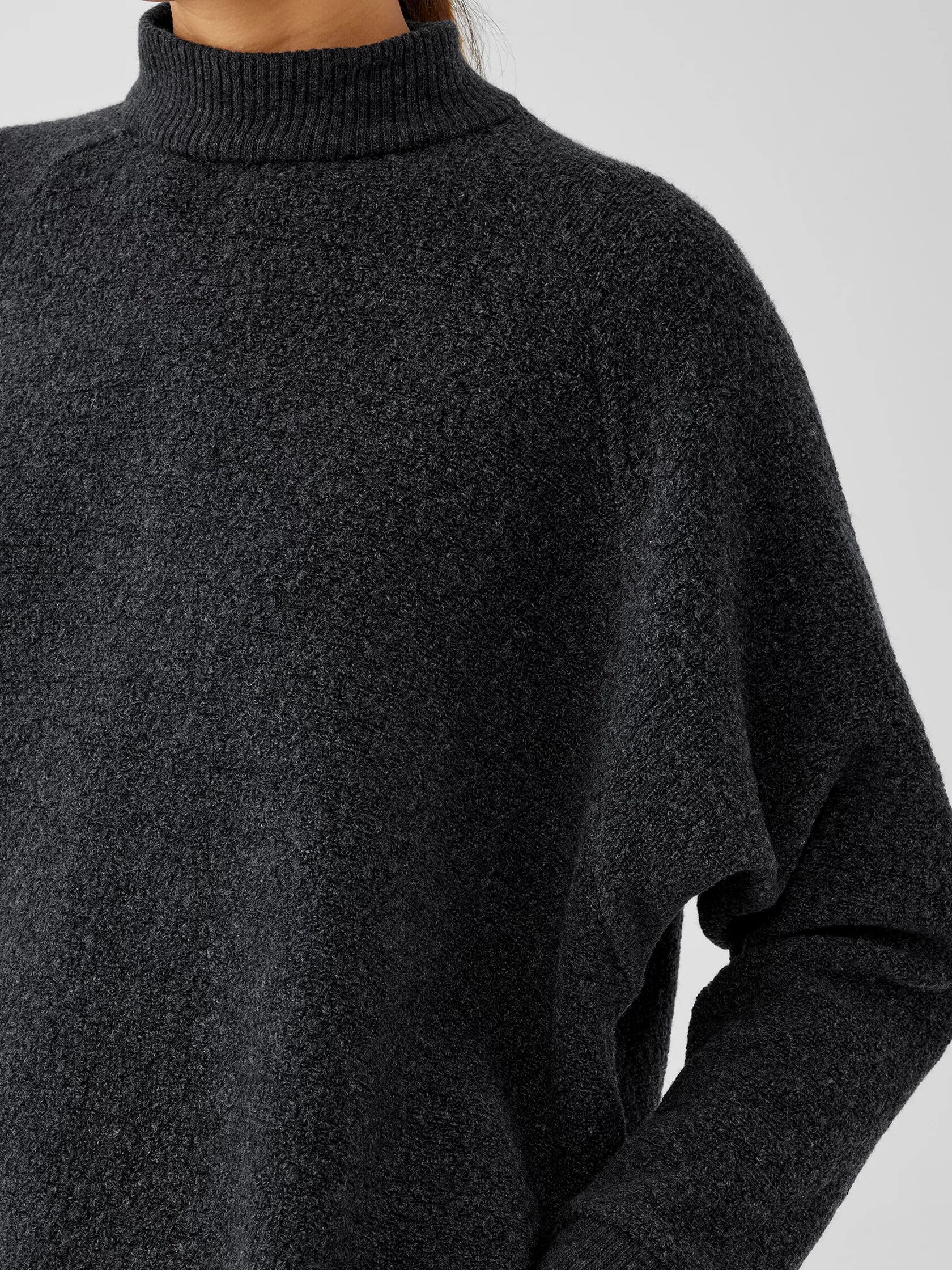 Boucle Wool Knit Turtleneck Top