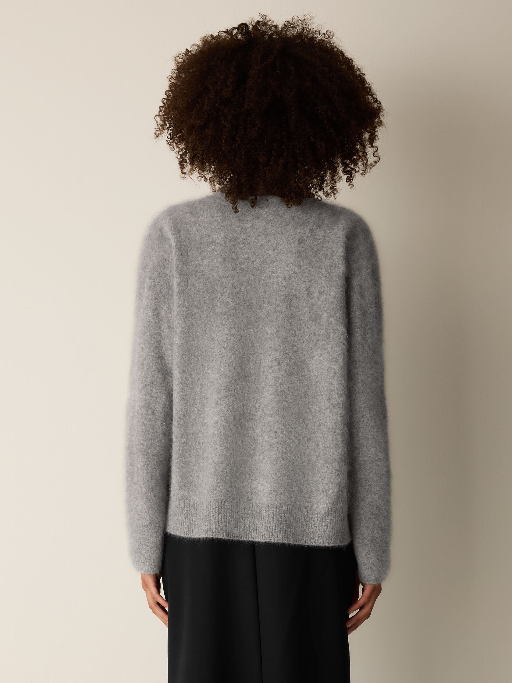 Cashmere Fluff High Collar Cardigan