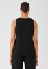 Stretch Jersey Knit Jewel Neck Tank