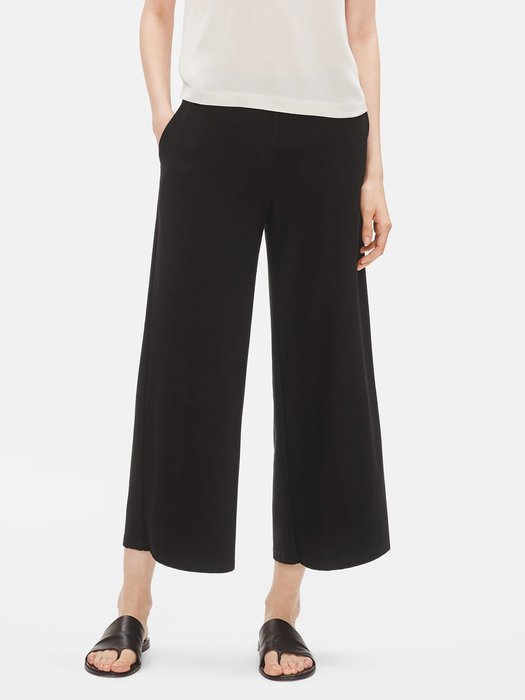 System Lightweight Washable Stretch Crepe Wide-leg Pant