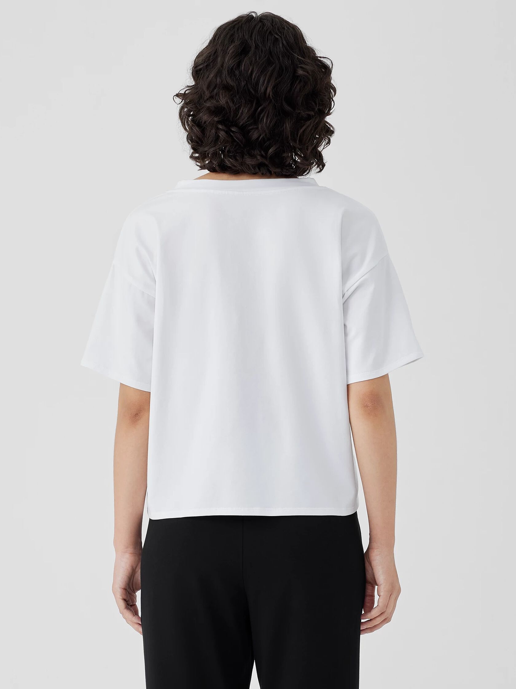 Pima Cotton Stretch Jersey V-Neck Tee