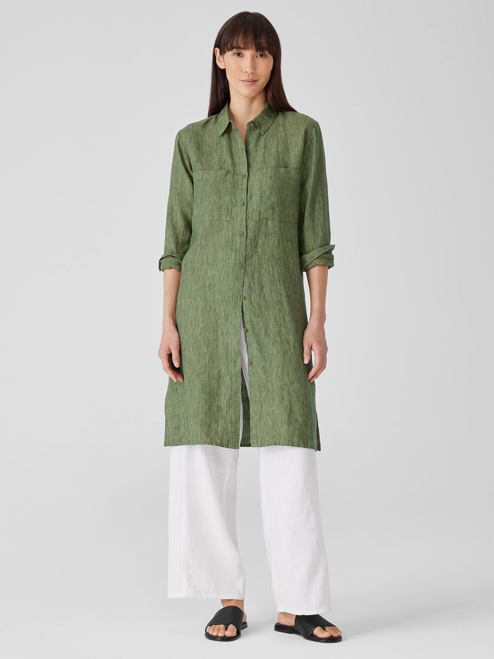 Washed Organic Linen Délavé Shirtdress