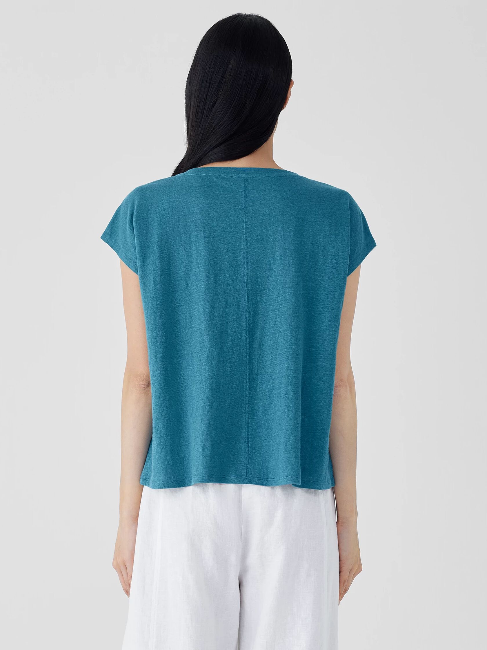 Organic Linen Jersey V-Neck Tee
