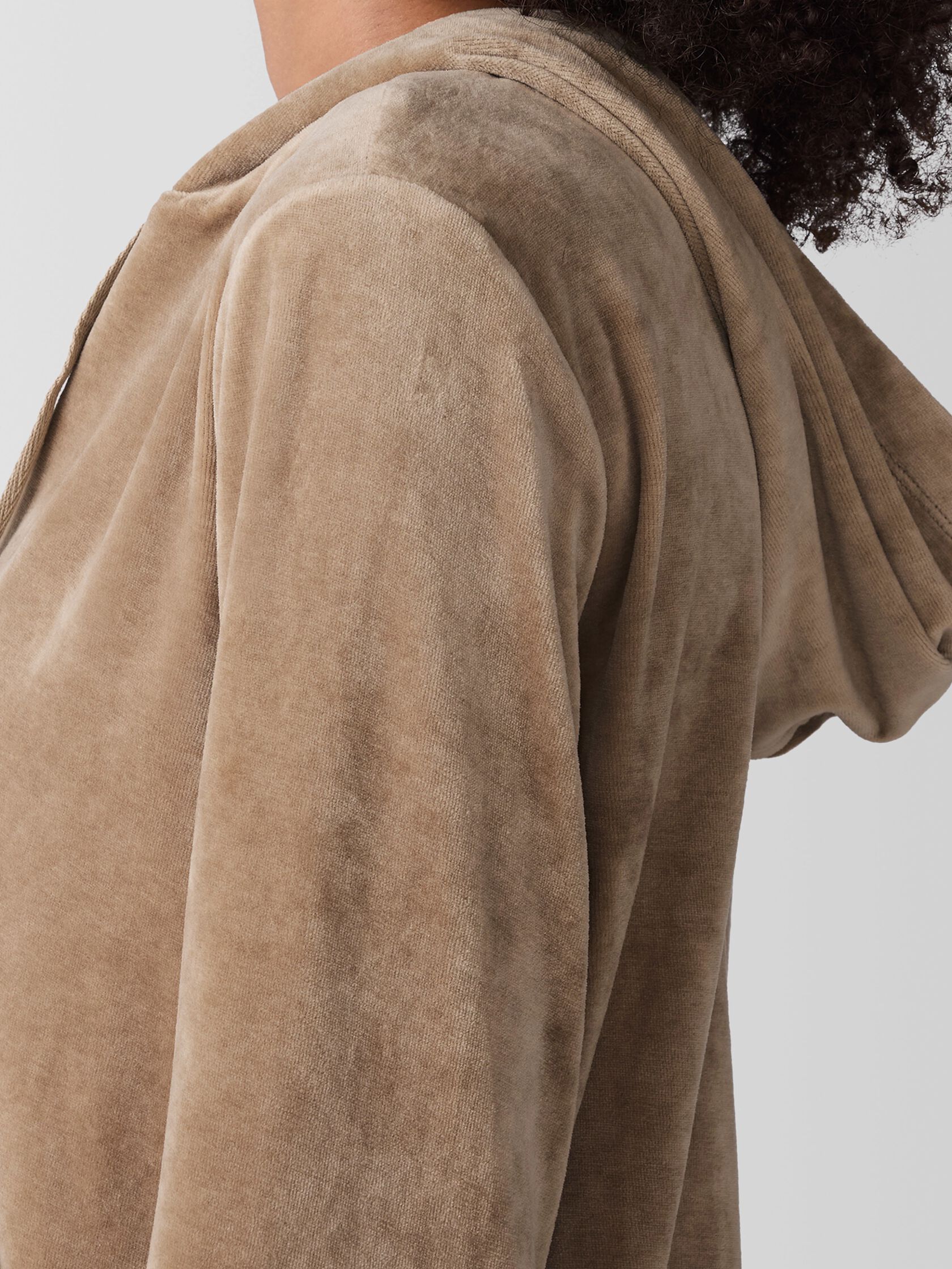 Cozy Velour Knit Hooded Jacket