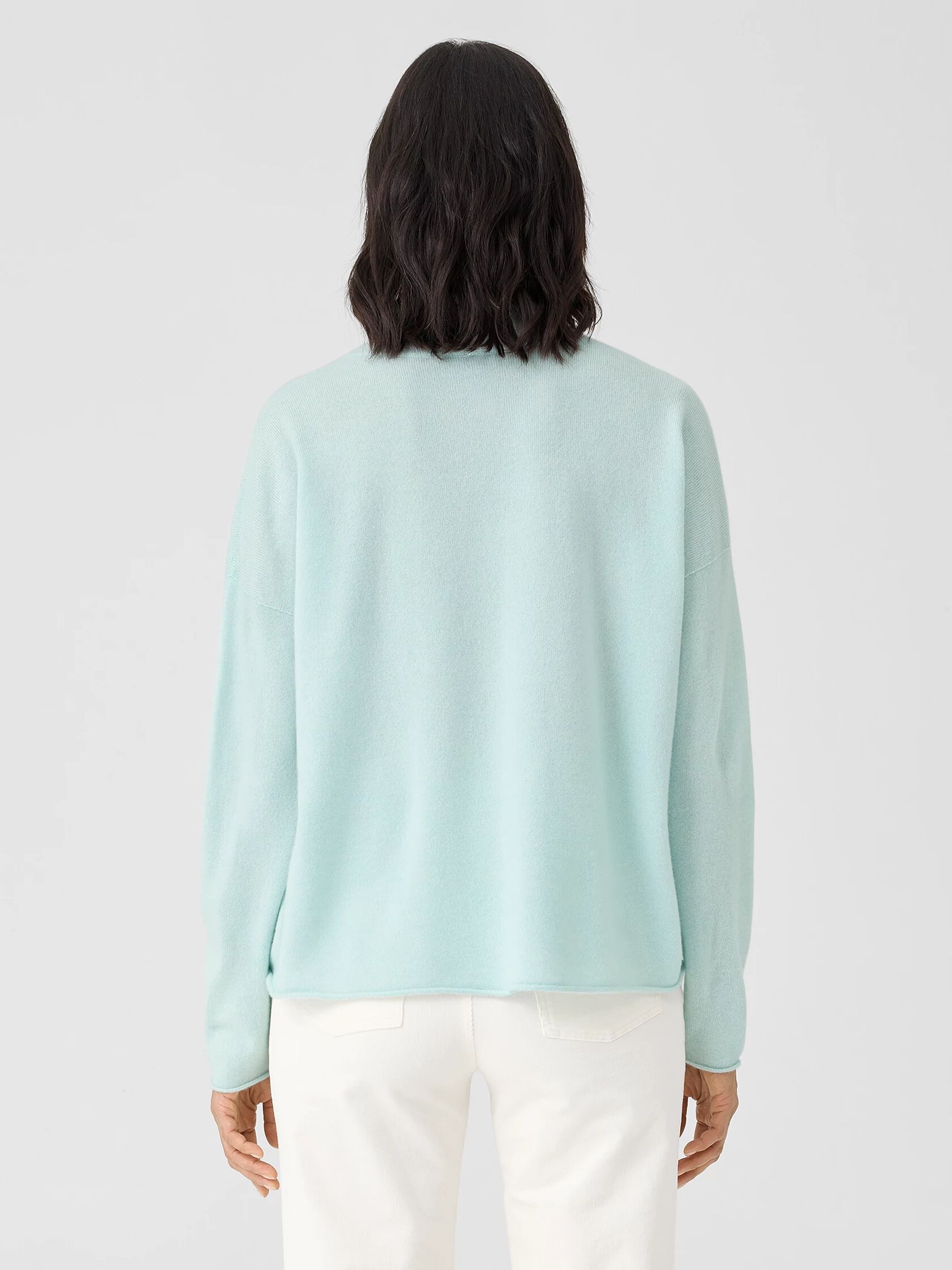 Italian Cashmere Scrunch Neck Top