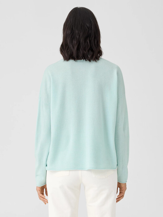 Italian Cashmere Scrunch Neck Top