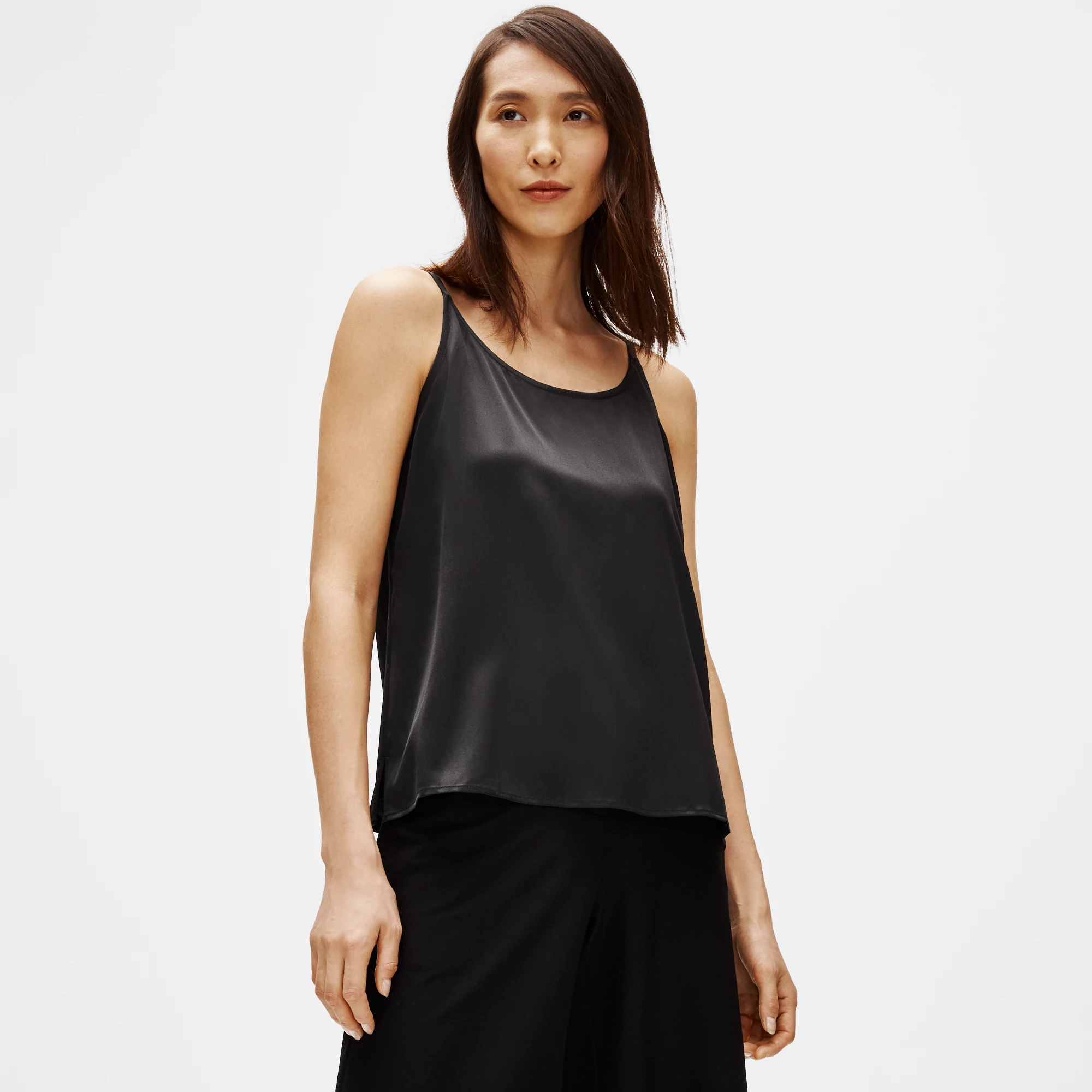 Eileen Fisher Top Midnight Stretch Silk