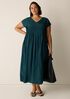 Silk Crepe de Chine V-Neck Dress