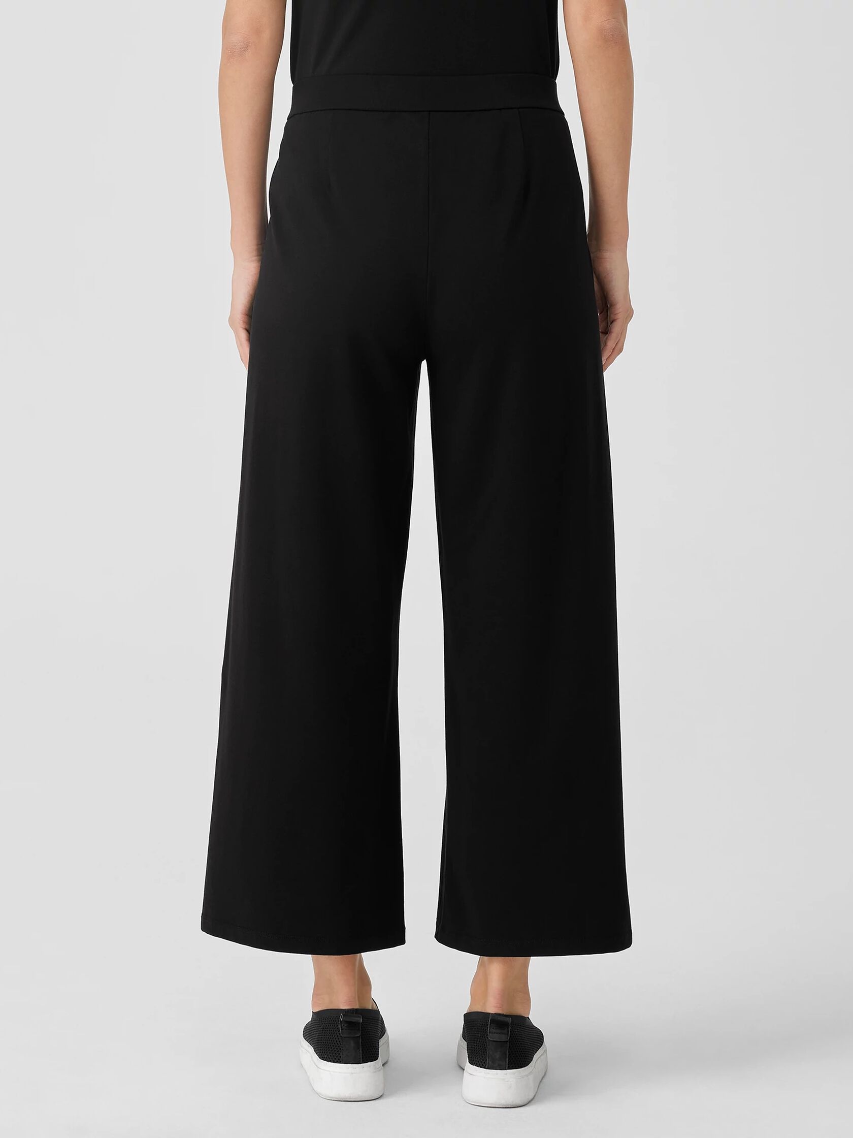 Pima Cotton Stretch Jersey Wide-Leg Pant