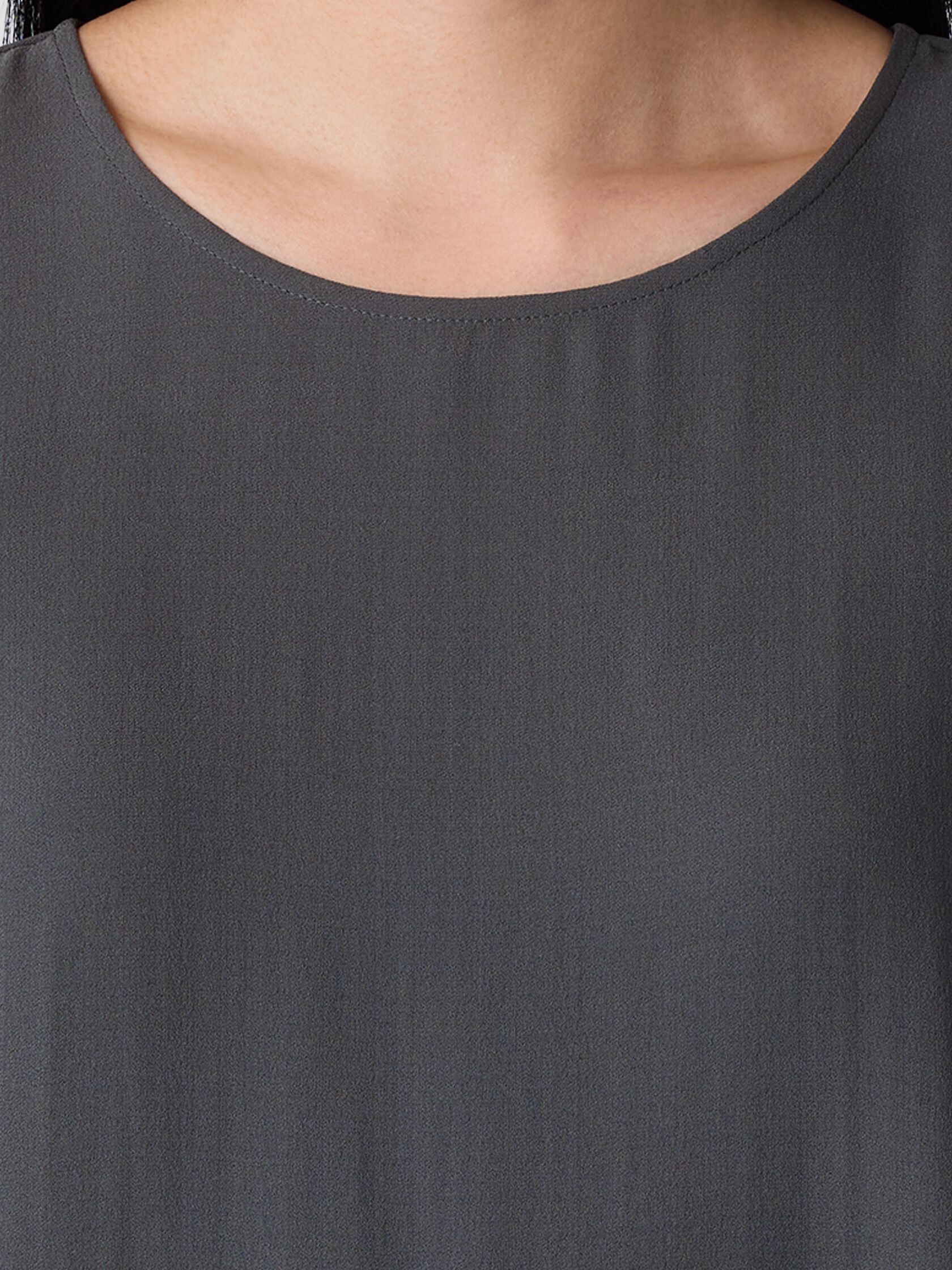 Silk Georgette Crepe Round Neck Tank